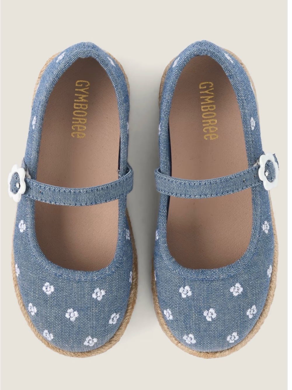 Gymboree Denim Blue Floral Mary Jane Girls' Dress Shoes